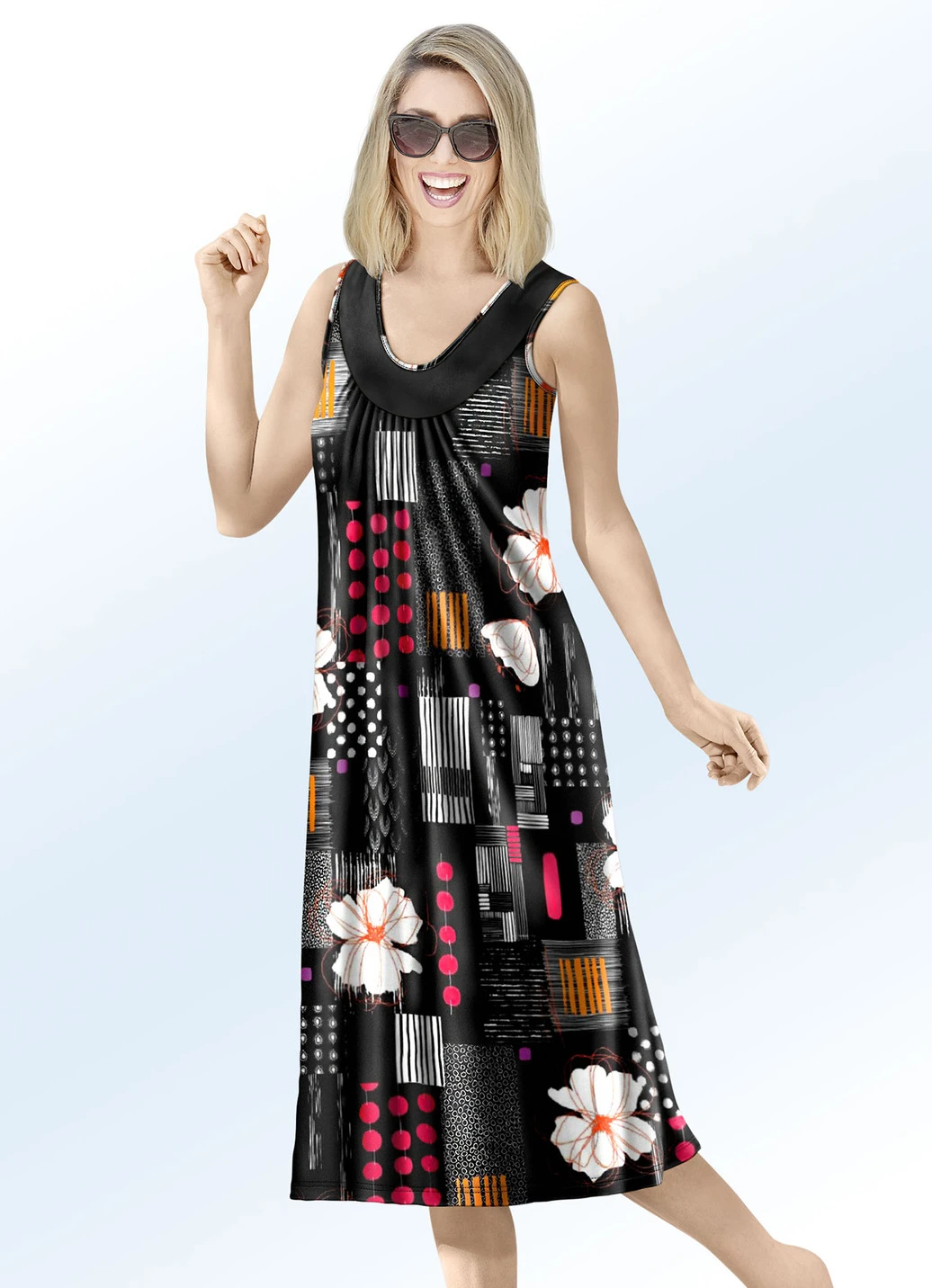 Klaus Modelle Kleid Mit Inkjet-Druckdessin. ärmellos 3 Klaus Modelle Kleid Mit Inkjet-Druckdessin. ärmellos