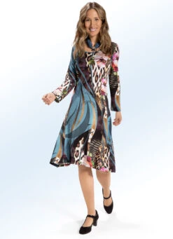 Kleid Mit Farbbrillantem Inkjet-Druck