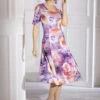 Kleid Mit Floral- Und Streifendessin