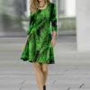 Kleid Mit Palmenblatt-Motiv -Banes Noble Geschaft kleid mit palmenblatt motiv farbe gruen schwarz groesse 038