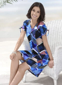 Laurina Kleid Mit Raffbaren, überschnittenen Ärmeln