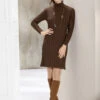 Strick-Kleid In Figurnaher Schlupfform -Banes Noble Geschaft strick kleid in figurnaher schlupfform farbe braun groesse 034