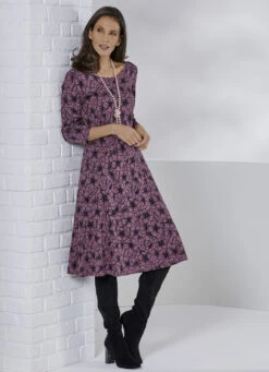 Strick-Kleid In Jacquard-Dessin