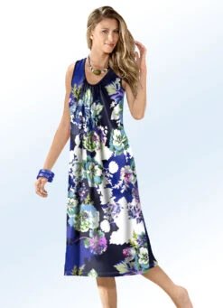Klaus Modelle Kleid Mit Inkjet-Druckdessin Und Raffungen